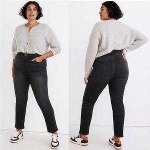 MADEWELL Roadtripper Stovepipe jeans Charcoal Black High Rise Slim Straight 32P